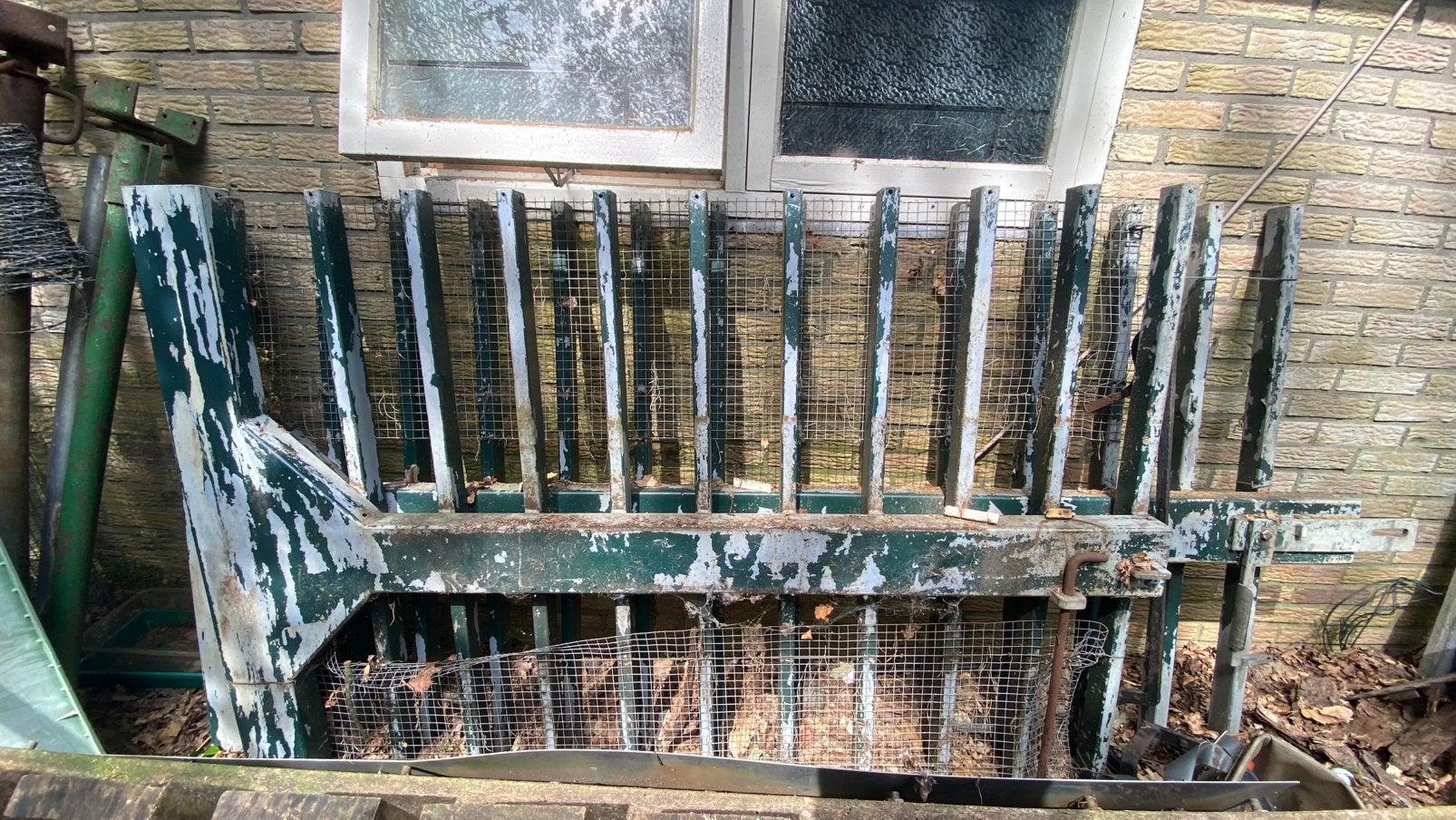 Zware gegalviniseerde poort, Tuin en Terras, Tuinpoorten, Ophalen, Gebruikt, 100 tot 150 cm, IJzer