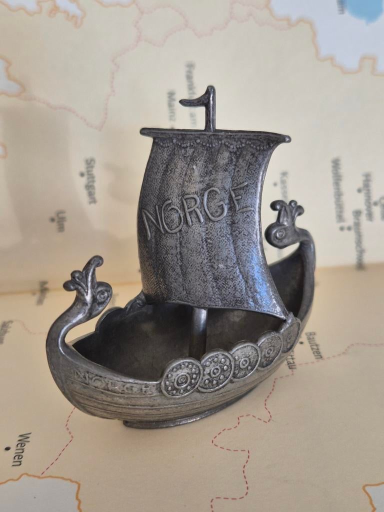Tin Pewter Vikingssschip Norge, Ophalen of Verzenden