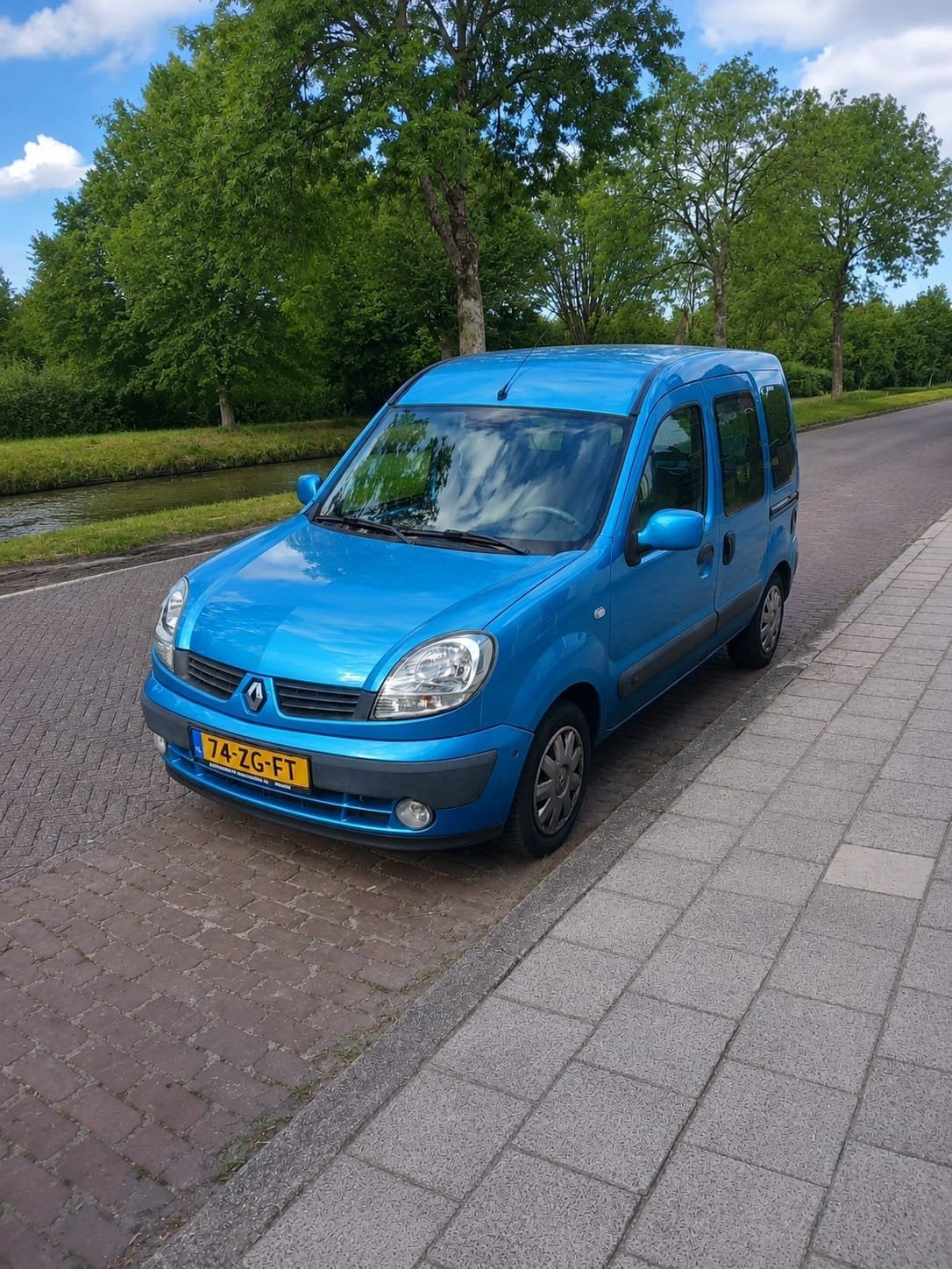 Renault Kangoo 1.6 16V 70KW 2008 Blauw, Blauw, 49 €/maand, Origineel Nederlands, Handgeschakeld