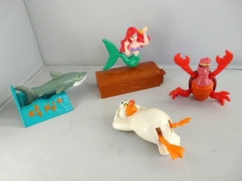 McDonalds 1990 # kleine zeemeermin (4 st), Ophalen of Verzenden, Pocahontas of Kl. Zeemeermin, Zo goed als nieuw, Beeldje of Figuurtje