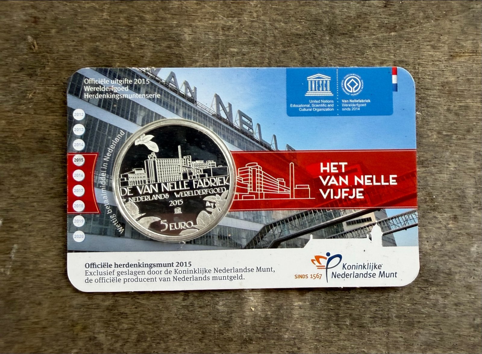 Het Van Nelle Vijfje - Zwaar verzilverde herdenkingsmunt, Zilver, Ophalen of Verzenden, Losse munt, 5 gulden