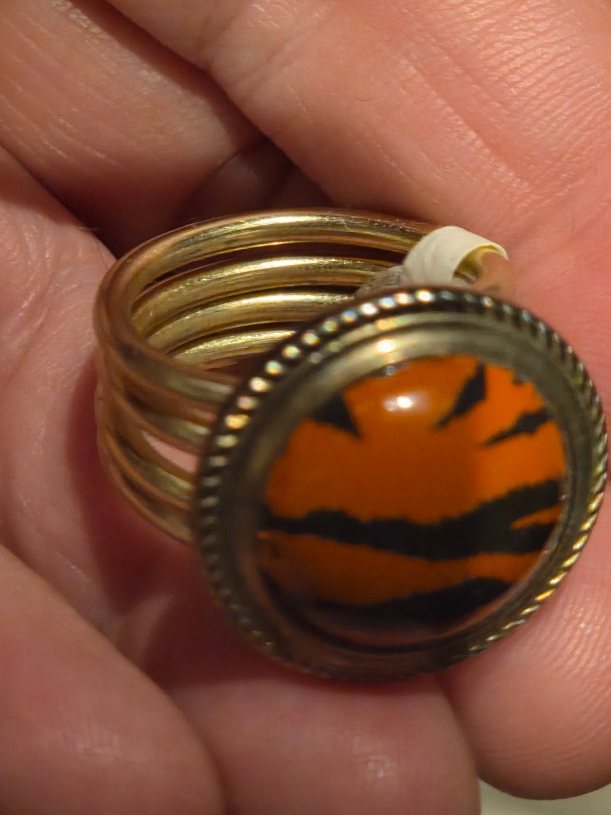 Handwerk ring maat 17 zo goed als nieuw, Sieraden, Tassen en Uiterlijk, Overige materialen, Oranje, Ophalen of Verzenden, Zo goed als nieuw
