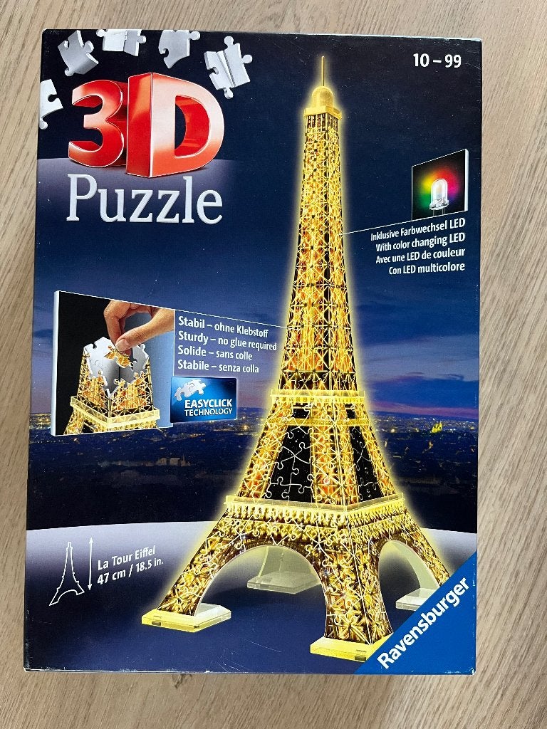 3D puzzel eiffeltoren, Hobby en Vrije tijd, Denksport en Puzzels, Ophalen, Minder dan 500 stukjes, Gebruikt, Rubik's of 3D-puzzel