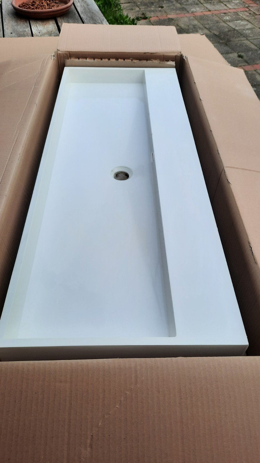 Clou Wash Me wastafel Aluite mat wit 110 cm, Ophalen, Nieuw, Wastafel