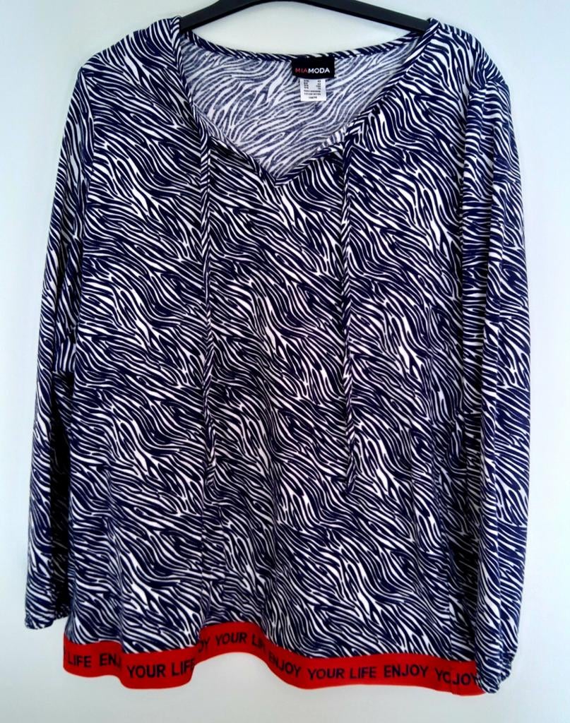Tuniekshirt MiaModa maat 42 - 50% katoen / 50% modal, Kleding | Dames, Blauw, Maat 42/44 (L), Ophalen of Verzenden, Zo goed als nieuw