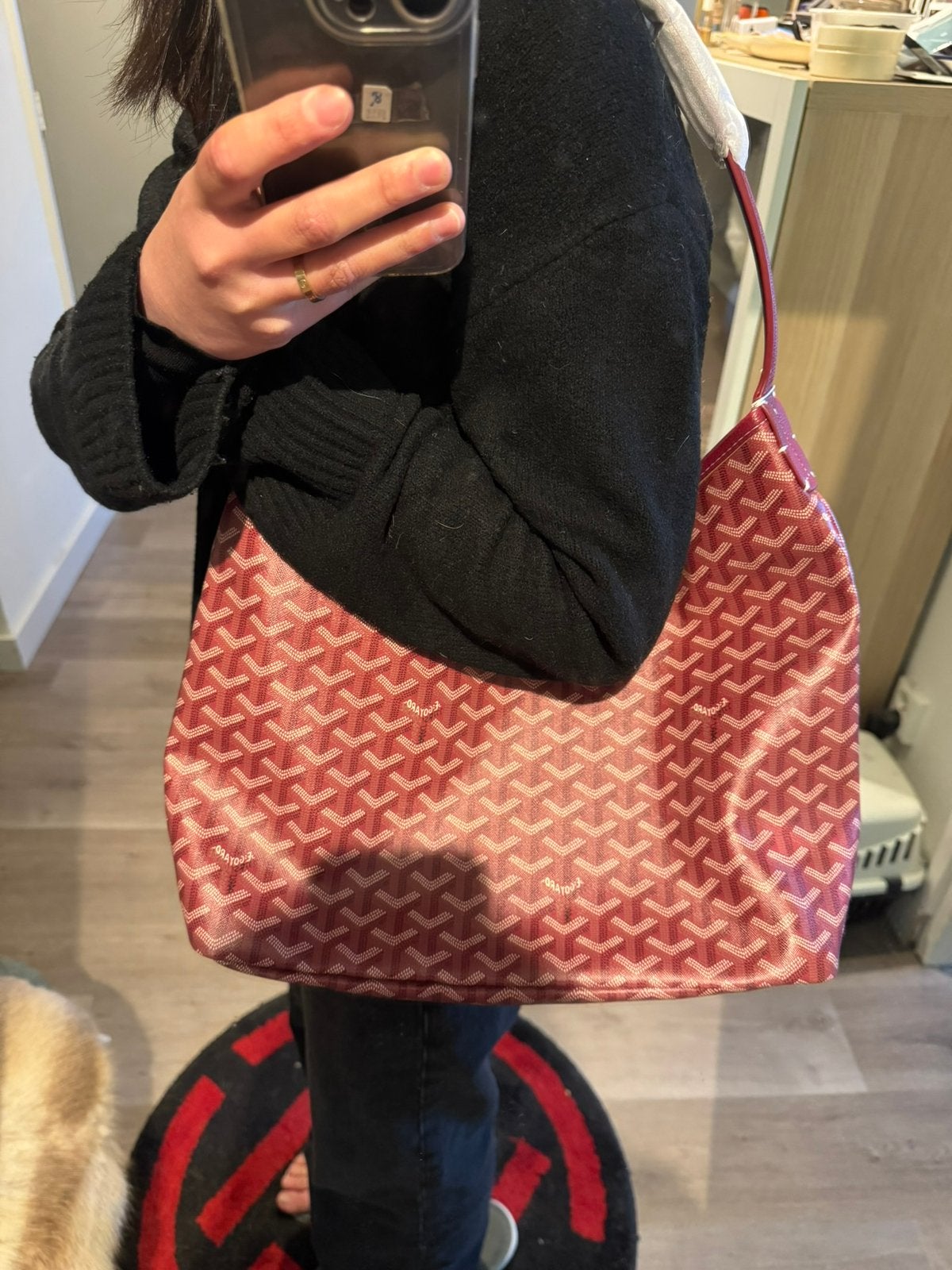 Goyard Bag Burgundy Hobo Medium Canvas Tote Bag, Sieraden, Tassen en Uiterlijk, Tassen | Damestassen, Ophalen of Verzenden, Nieuw