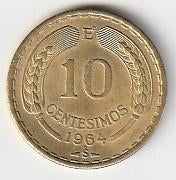 10  cent  1964  Chili  km. 191  ( 0,50 euro ), Postzegels en Munten, Munten | Amerika, Ophalen of Verzenden, Noord-Amerika, Losse munt