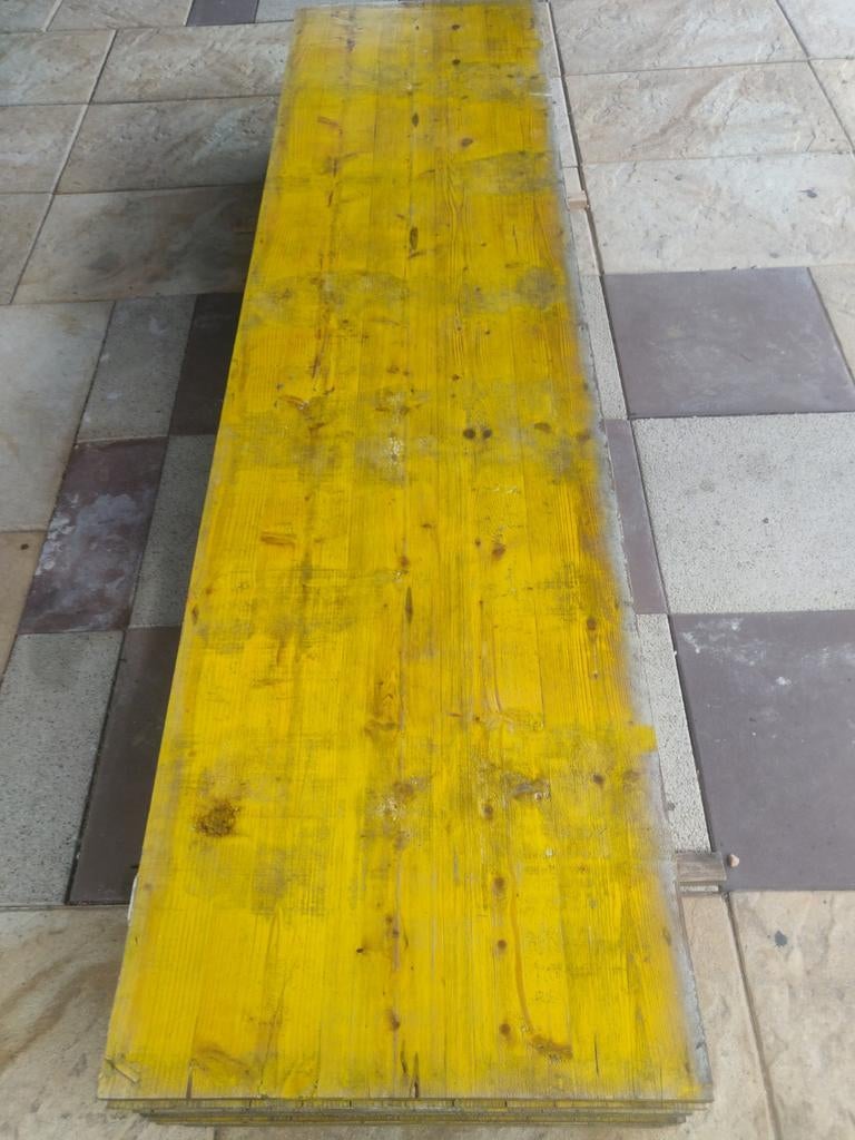 Gebruikte Gele Steigerplanken - Diverse Lengtes, Doe-het-zelf en Verbouw, Hout en Planken, Ophalen, Gebruikt, Plank, Vuren