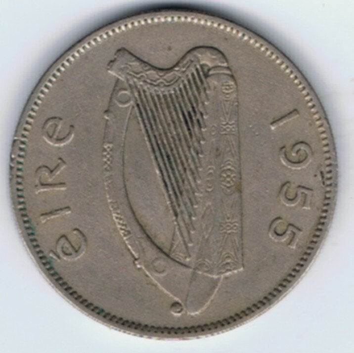 23-1502 Ierland 2 shilling 1955, Ophalen of Verzenden, Overige landen, Losse munt