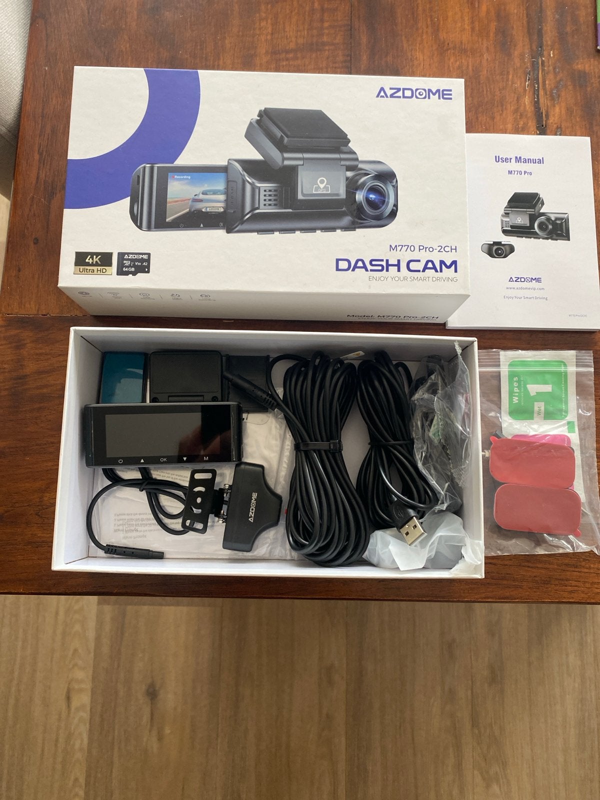 AZDOME M770 Pro 2CH Dashcam 4K Ultra HD met GPS en 64GB, Auto diversen, Ophalen, Zo goed als nieuw