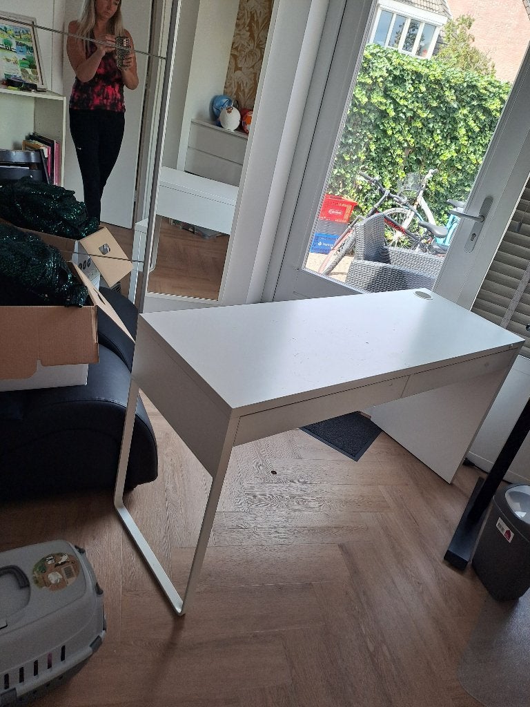Ikea bureau Micke wit, Gebruikt, Met lades, Schoolbureau, IKEA