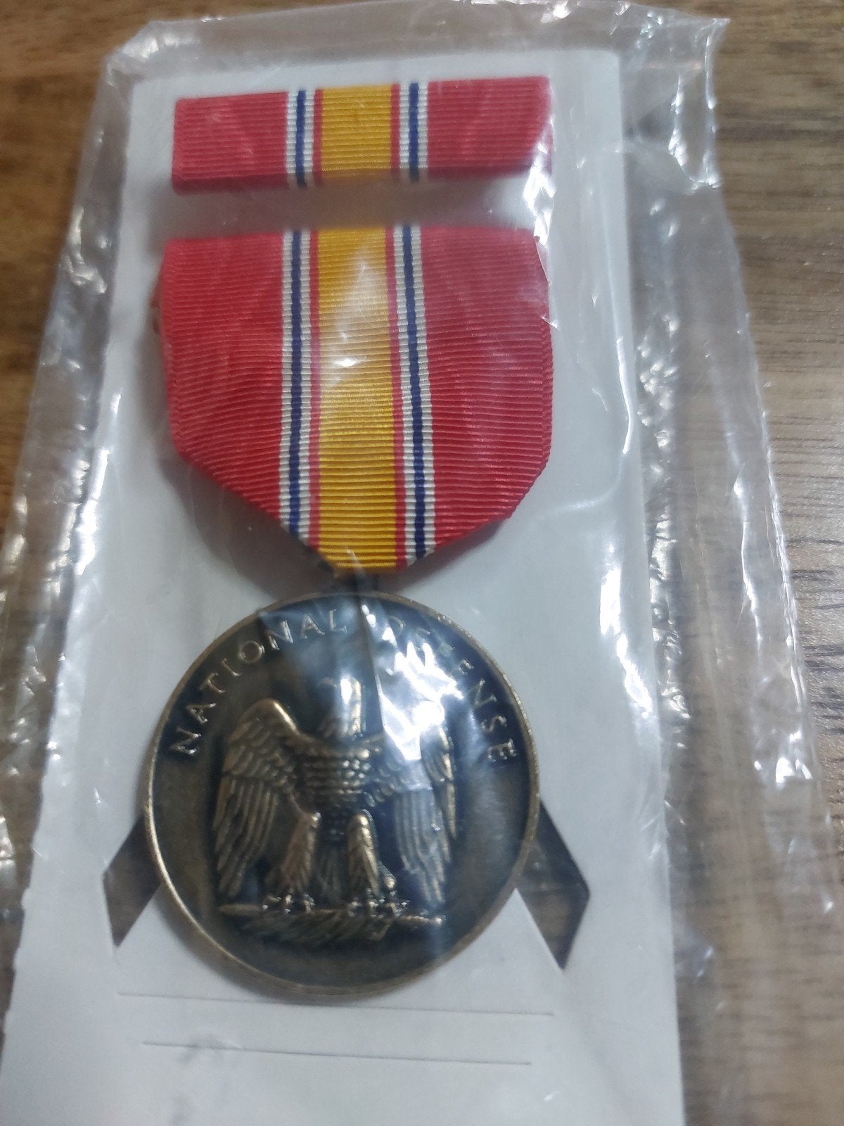 National Defense Service medaille complete set, Ophalen of Verzenden, Landmacht, Nederland, Lintje, Medaille of Wings