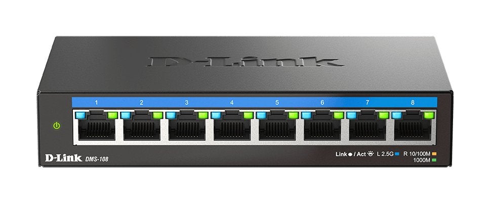 8-poorts 2,5G Multi-Gigabit Desktop Switch DMS-108 (Nieuw), Computers en Software, Ophalen, Zo goed als nieuw