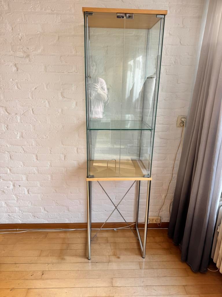 Glazen vitrine kastje, Ophalen, Minder dan 50 cm, Gebruikt, Metaal