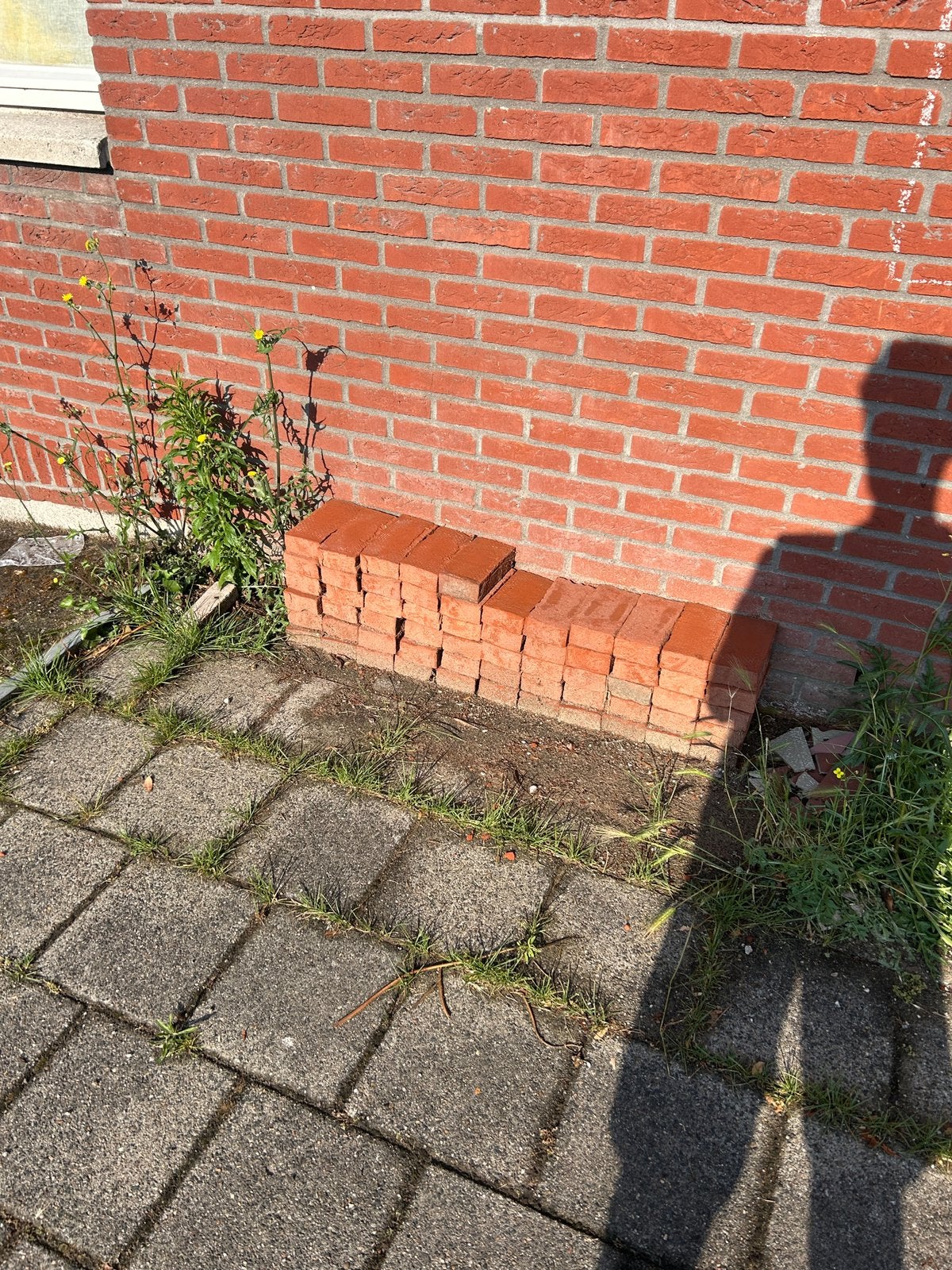 Restpartij rode bakstenen 60 stuks, Doe-het-zelf en Verbouw, Metselstenen, Ophalen of Verzenden, Zo goed als nieuw, Bakstenen
