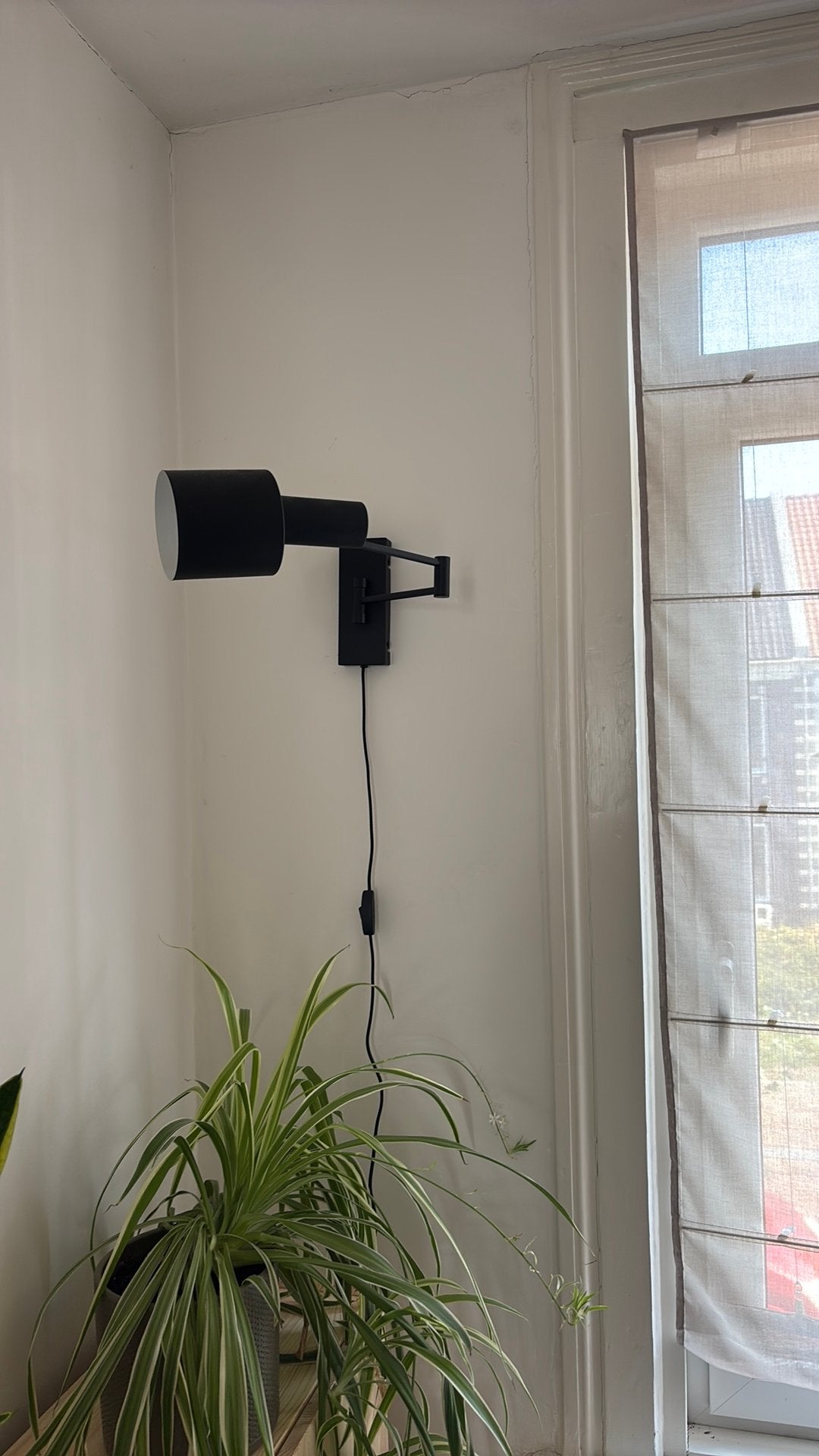 wandlamp Nordin zwart 21xø10 cm / leeslamp- KARWEI, Ophalen, Zwart, Zo goed als nieuw, Overige merken