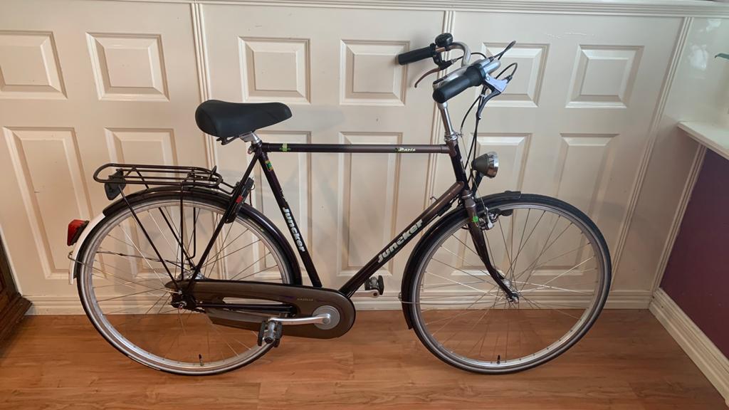 Juncker/Gazelle Paris 7 versn 61cm frame herenfiets, Ophalen, Gebruikt, Velgrem, Versnellingen
