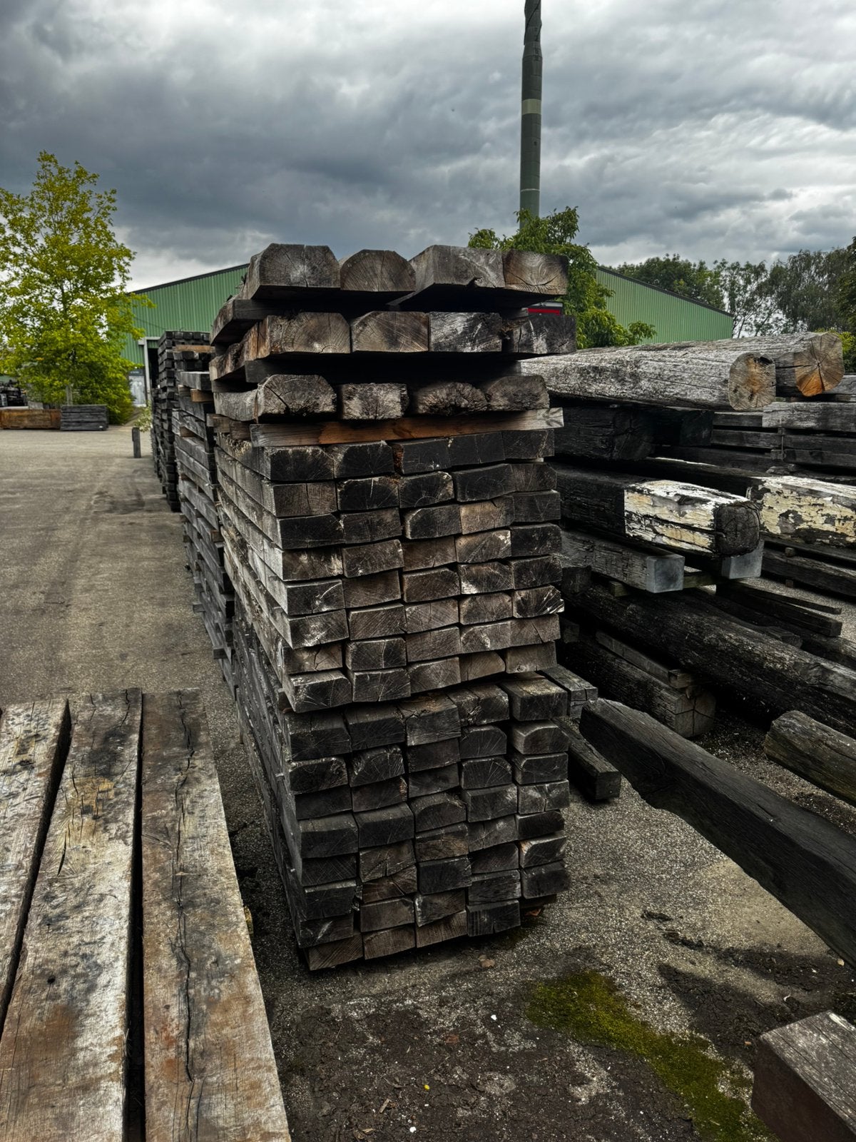 Eiken winddroog spoorbielzen ongebruikt, Ophalen, Nieuw, Hardhout, 250 cm of meer