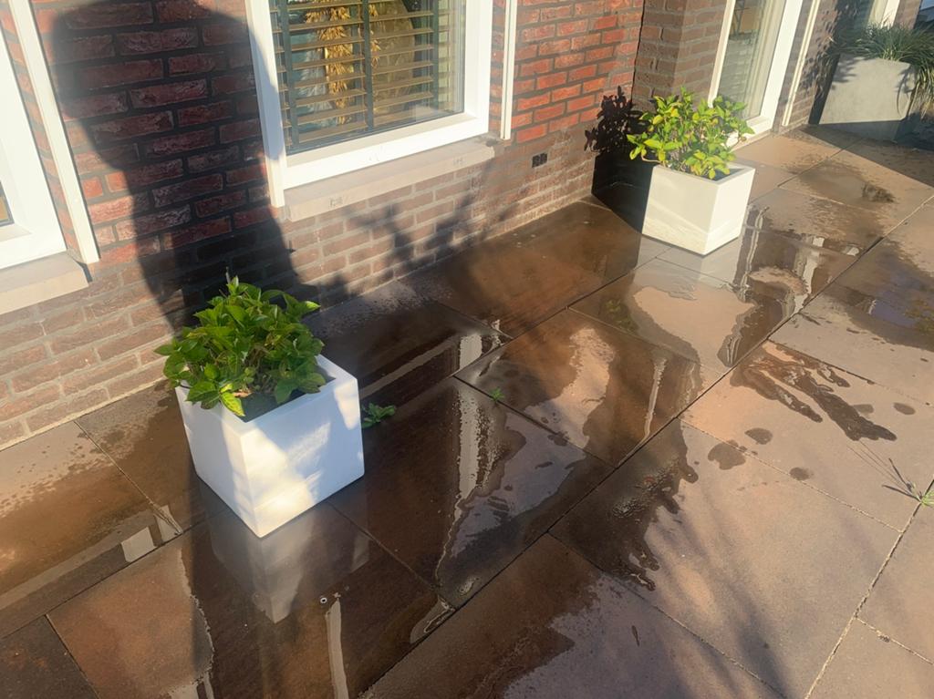 2 Mooie witte bloembakken, Ophalen, Zo goed als nieuw, Hout