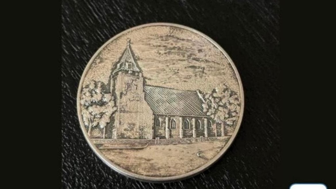 Penning Serooskerke 400 jr hervormde Gemeente, Postzegels en Munten, Verzenden, Overige materialen