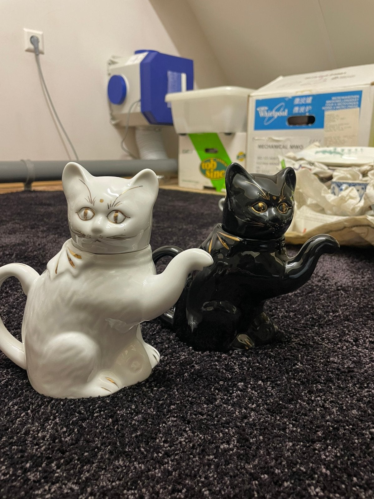 2 leuke poes thee potten, Antiek en Kunst, Ophalen