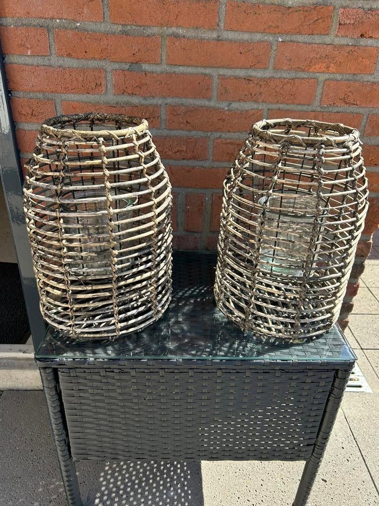 2 leuke windlichten., Ophalen of Verzenden, Zo goed als nieuw, Metaal, 25 tot 50 cm
