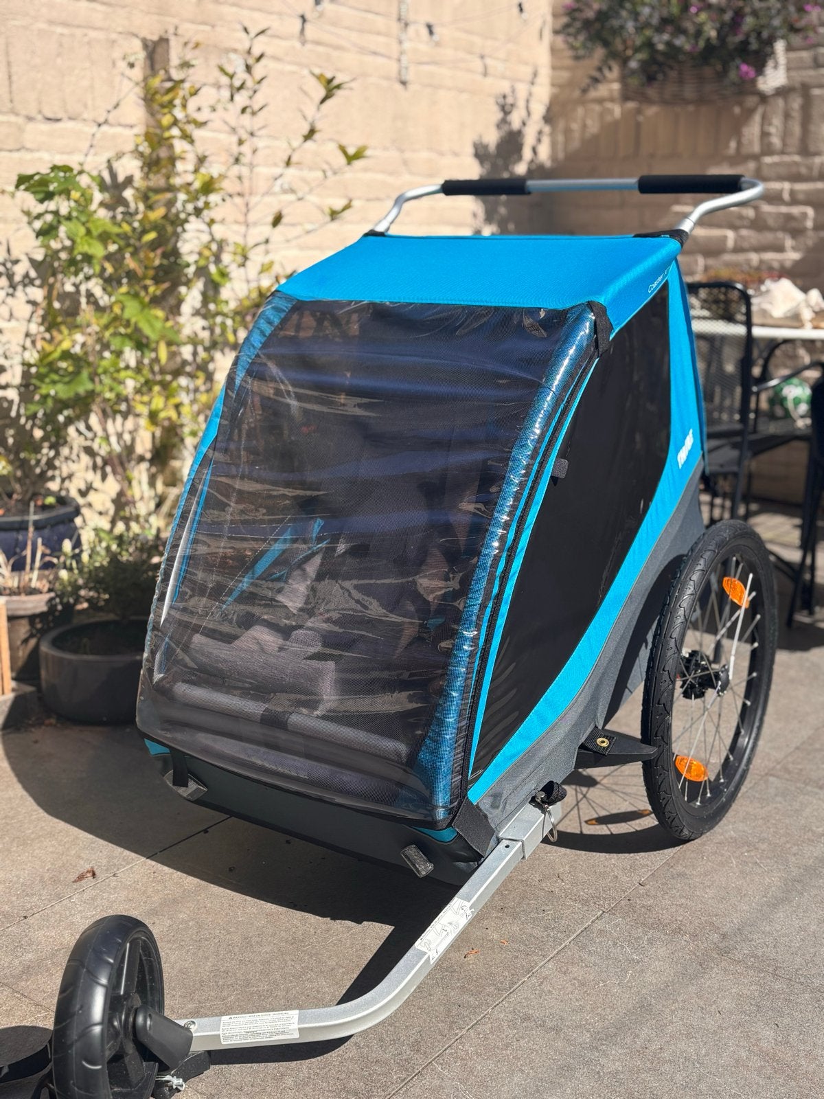 Thule Coaster XT Fietskar wandelkar incl regenkap, babysling, Ophalen, Opvouwbaar, Zo goed als nieuw, Kinderkar