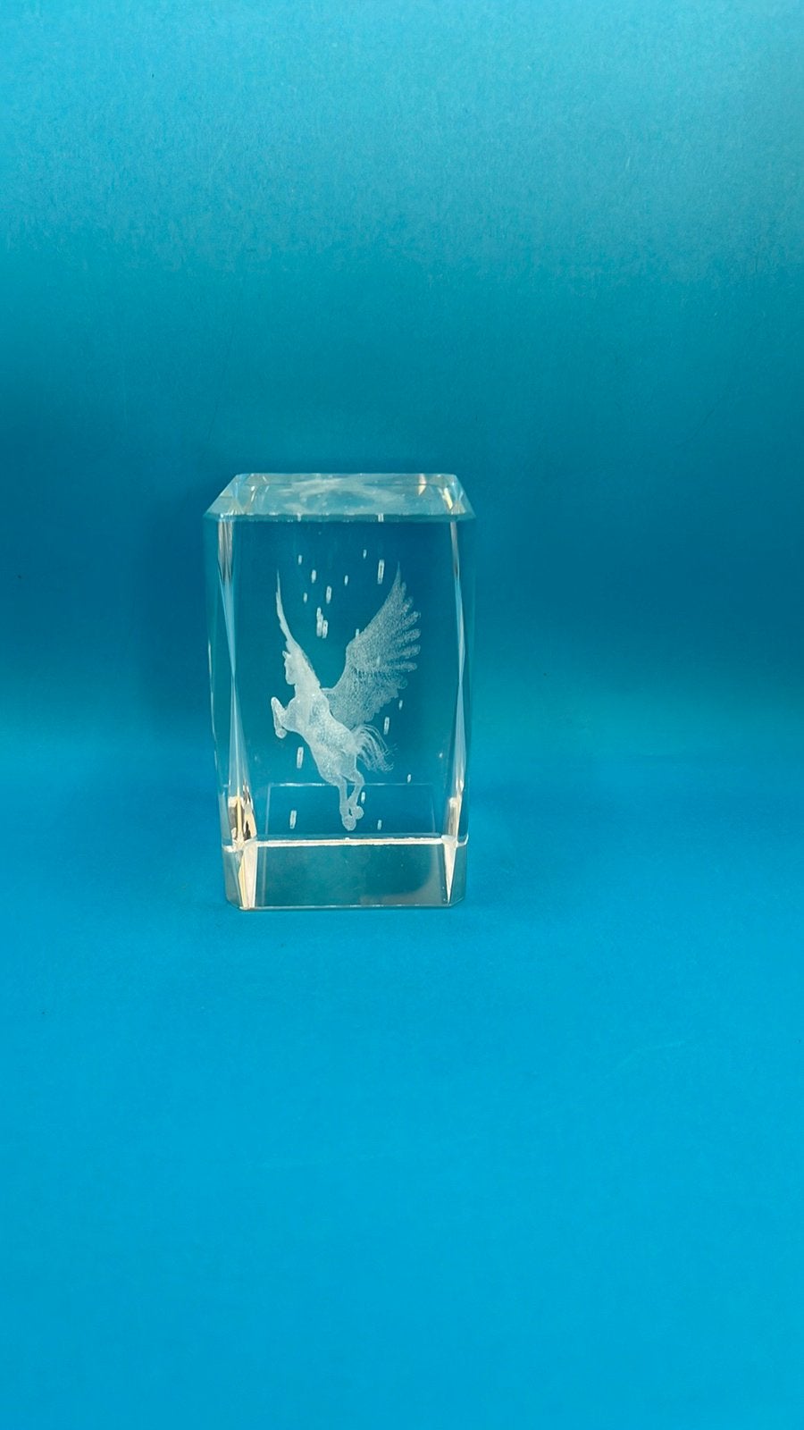 Pegasus 3D geëtste pressepapier., Ophalen of Verzenden