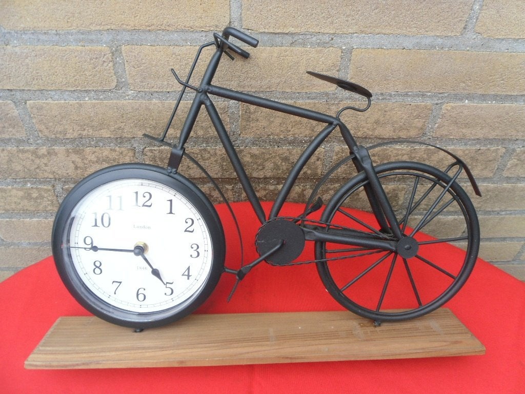 FIETSKLOK 40 X 30 CM, Ophalen of Verzenden, Gebruikt, Staande klok