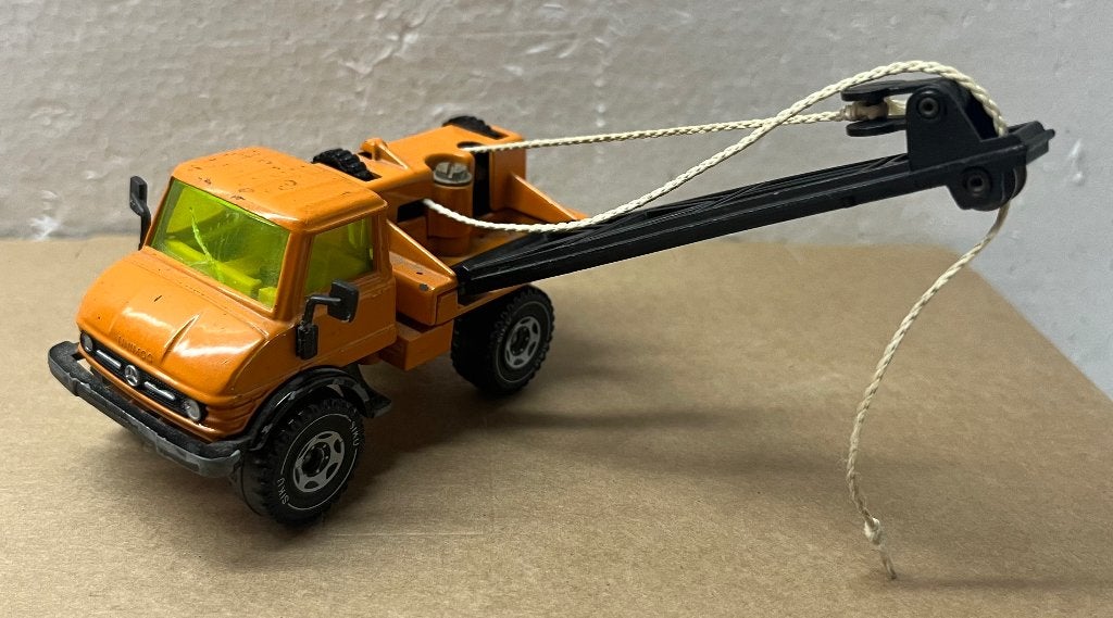 1:43 Siku Unimog Kraanwagen  Vintage jaren ‘80, Ophalen of Verzenden, Gebruikt, Tractor of Landbouw, SIKU