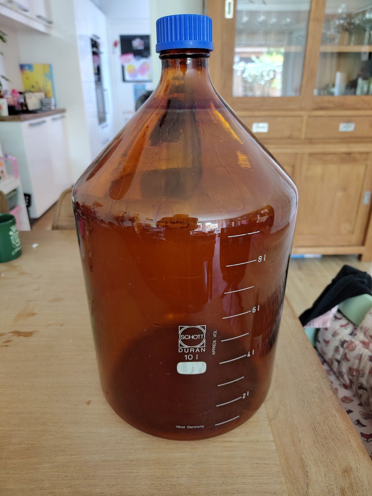 Schott Duran labfles 10 liter, Ophalen, Gebruikt