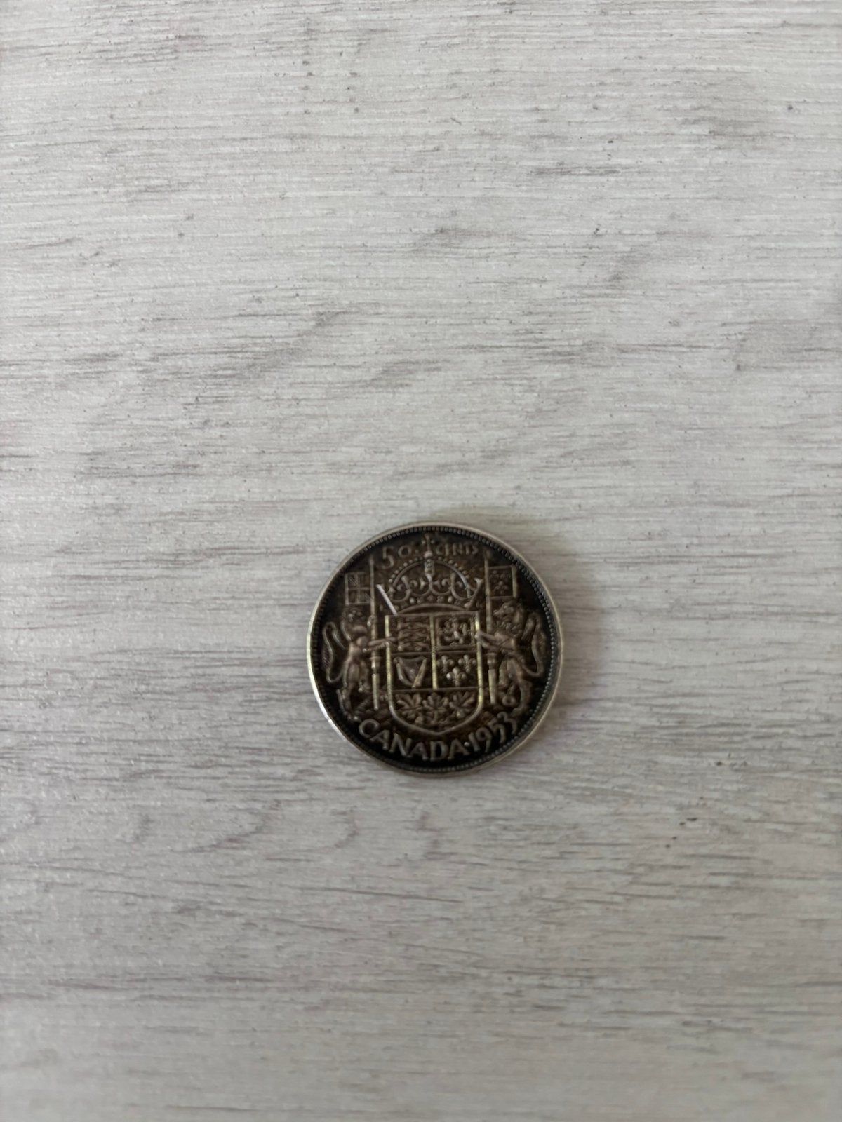 Canadese 50 cent 1953 - Zilveren munt, Ophalen of Verzenden, Noord-Amerika, Losse munt, Zilver