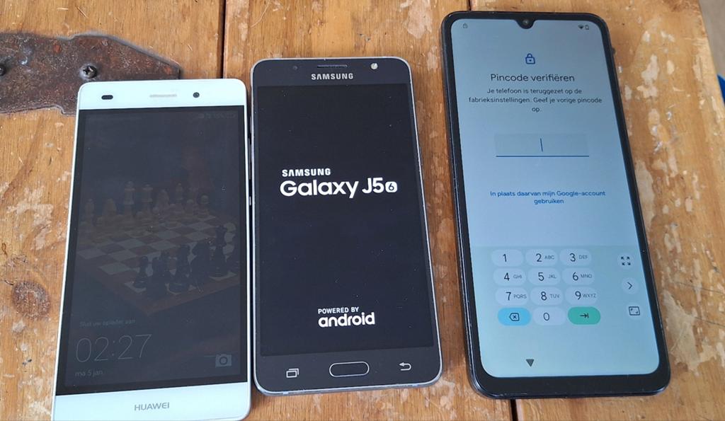 3 mobiele telefoons: Huawei, Samsung J5 2016, RED-MI, Gebruikt, Overige modellen, Ophalen of Verzenden, Met simlock