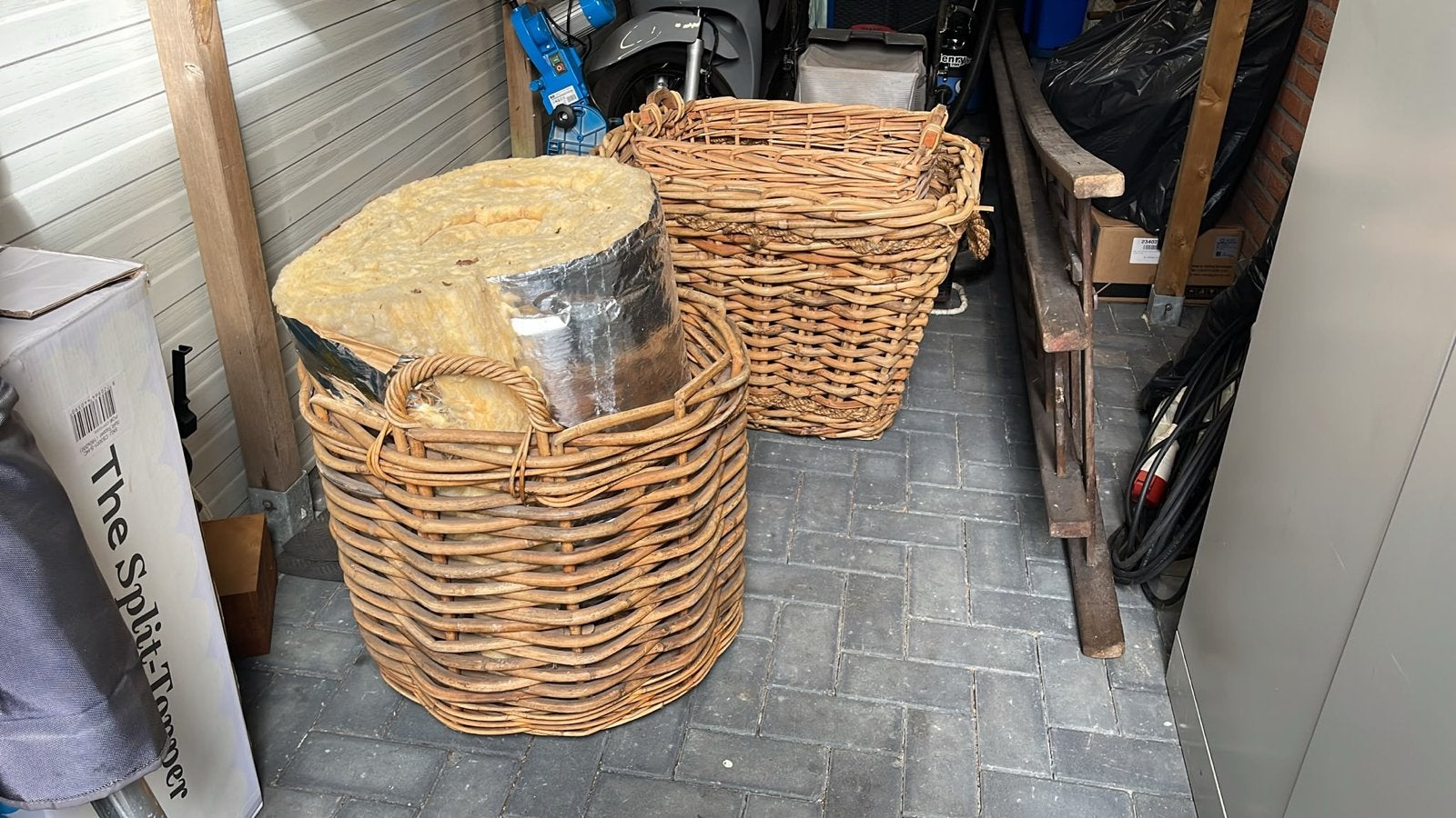 Rietenmanden voor houtopslag - Set van 3, Ophalen, Gebruikt, Gevlochten, Mand