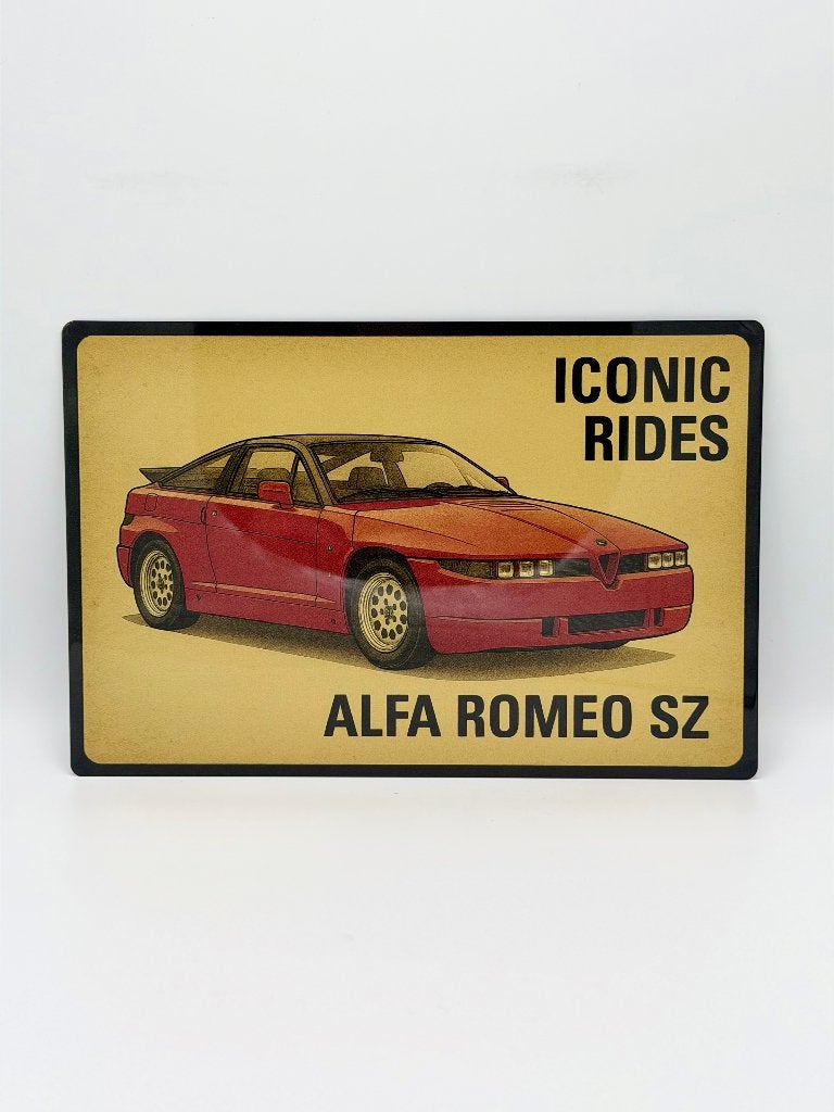 Alfa Romeo SZ bord - met kleine schade – 20x30cm, Verzamelen, Ophalen of Verzenden, Nieuw, Reclamebord