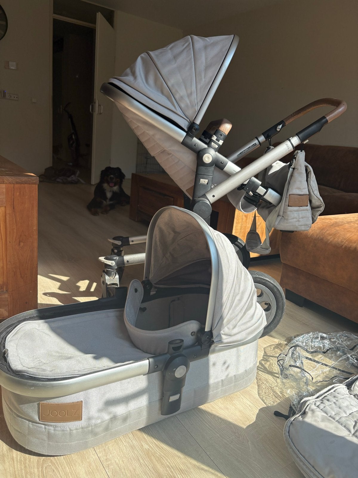 Joolz Day Quadro Grigio Combiwagen met accessoires, Gebruikt, Verstelbare duwstang, Combiwagen, Ophalen