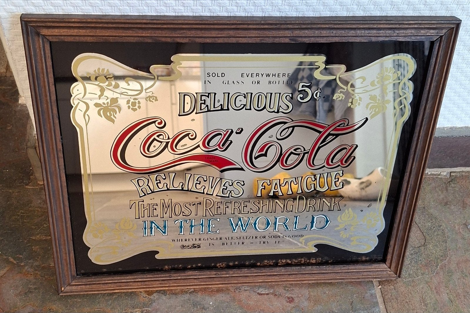 Vintage spiegel coca cola 25 x 32 cm, Ophalen of Verzenden