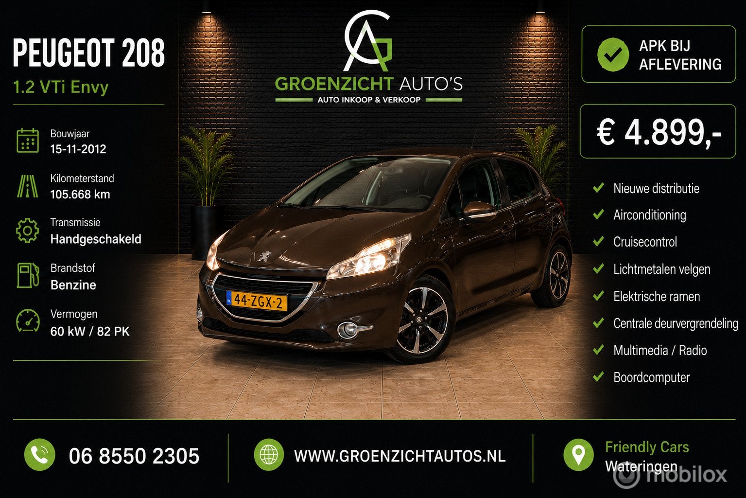 Peugeot 208 1.2 VTi Envy niew DISTRIBUTIE!, Auto's, Peugeot, Voorwielaandrijving, Euro 5, Gebruikt, 31 €/maand