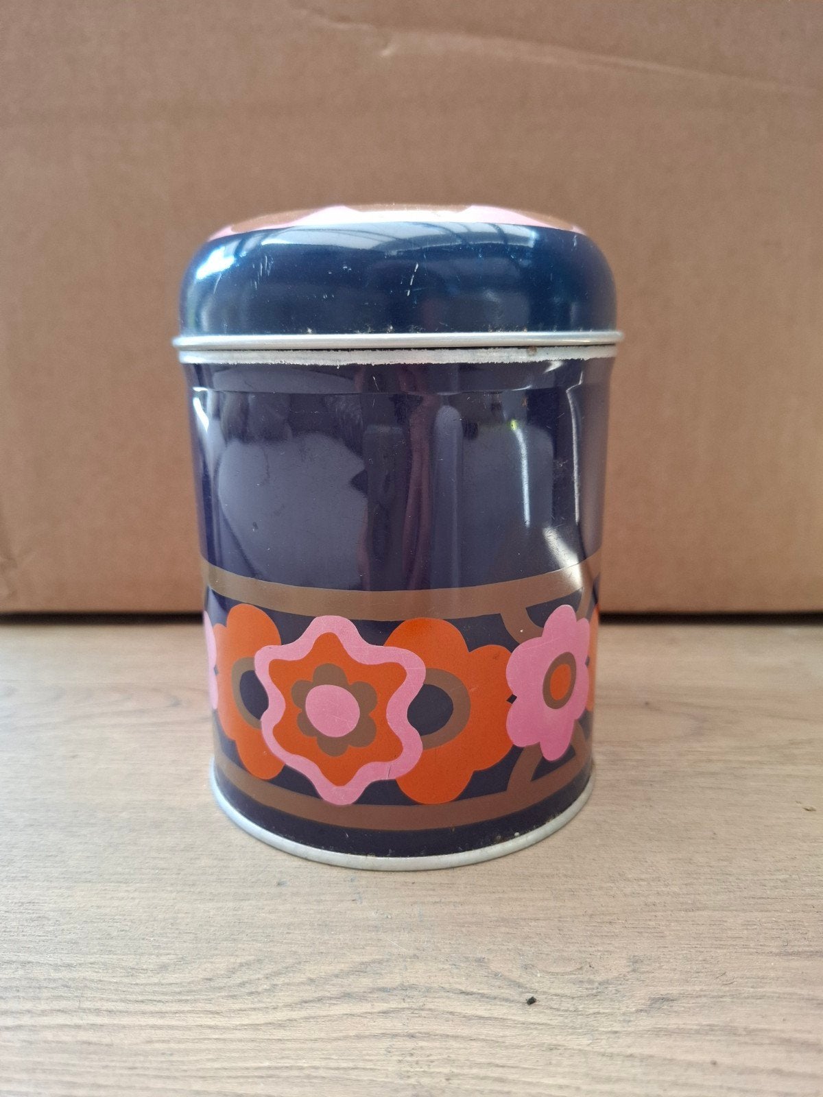 Vintage "Lollipop" blik van Ian Logan, Made in England, Antiek en Kunst, Curiosa en Brocante, Ophalen
