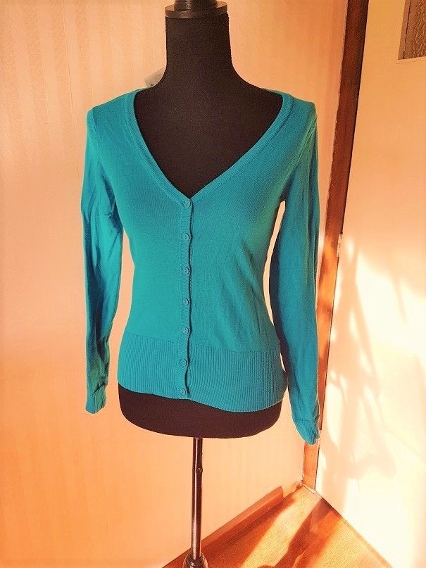 Nieuw! Donker turquoise H&M vest xs 34 rekt wat mee., H&M, Verzenden, Nieuw, Maat 34 (XS) of kleiner