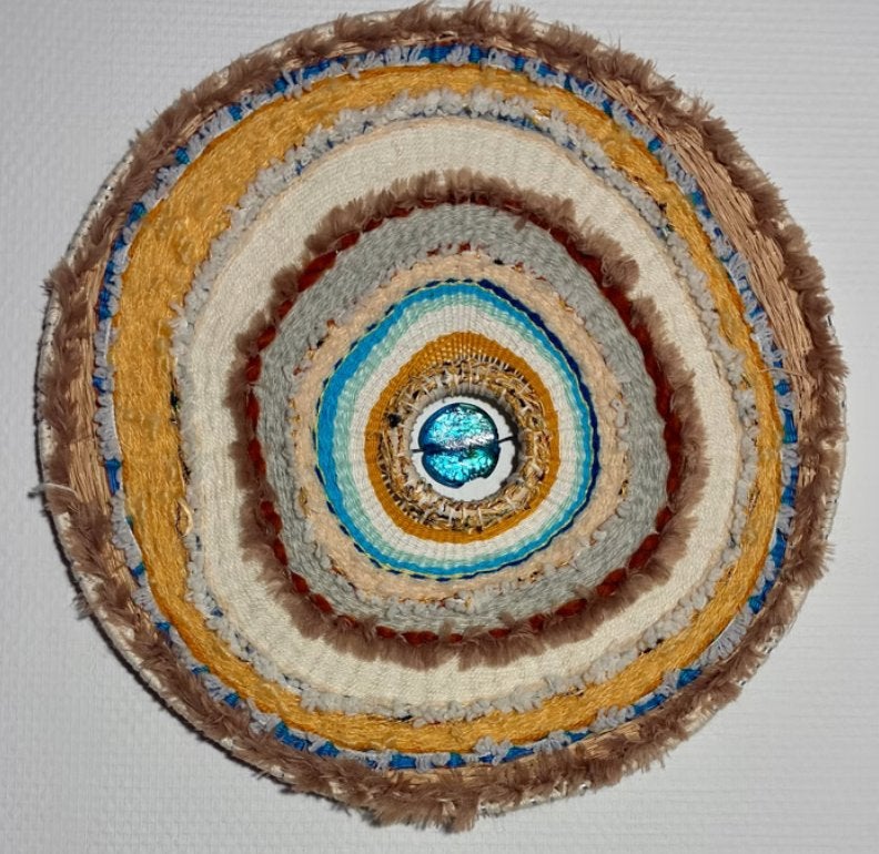 Wandobject mandala 'Natural' - Geweven, Verzenden, Boho, Eigen ontwerp, Meerkleurig