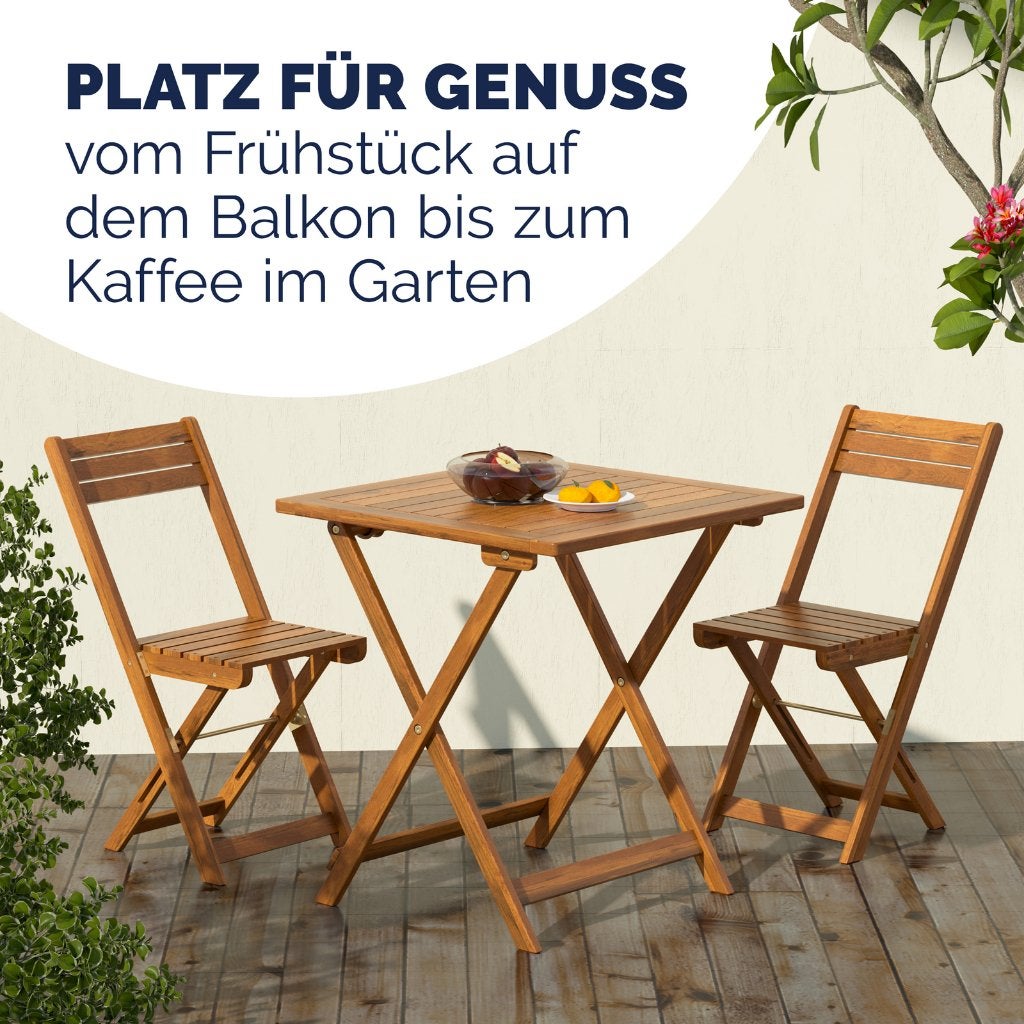 Bistroset inklapbaar tuinset 3-delig hout GRATIS BEZORGD!, 2 zitplaatsen, Bijzettafel, Nieuw, Nvt