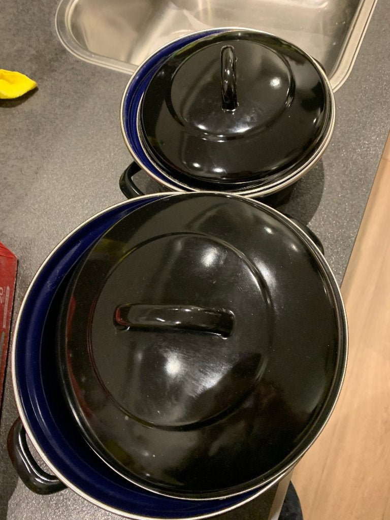 Te koop 2 BK braadpannen,, Ophalen, Overige materialen, Gebruikt, Braadpan