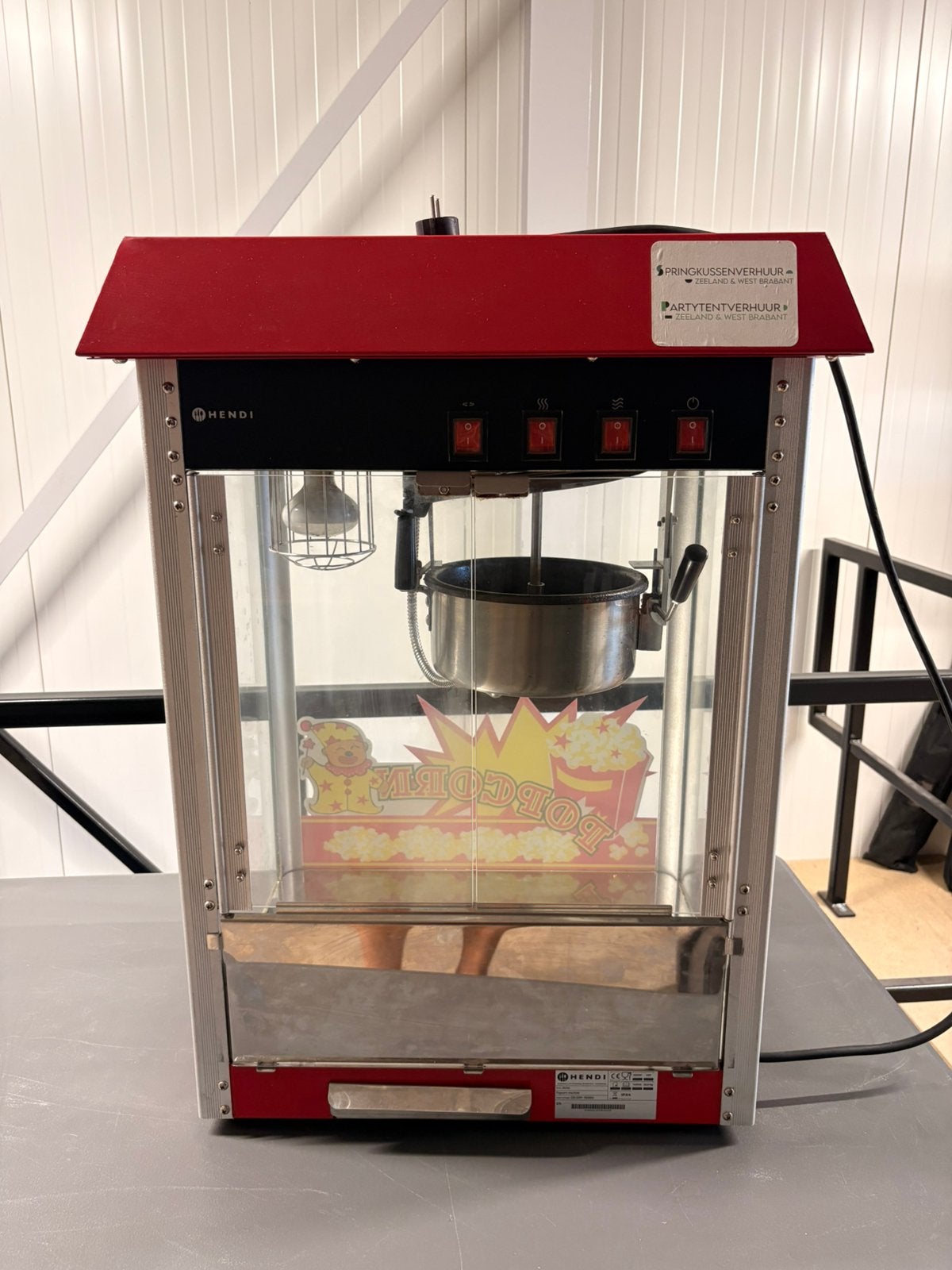 Popcornmachine Hendi rood, Ophalen, Zo goed als nieuw, Overige