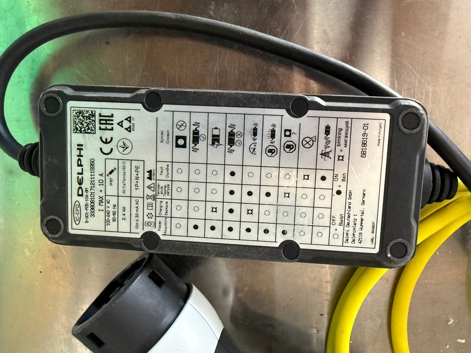 Delphi EV Laadkabel Mode 2 - 10A - Type 2, Auto diversen, Ophalen of Verzenden, Gebruikt, Laadkabel