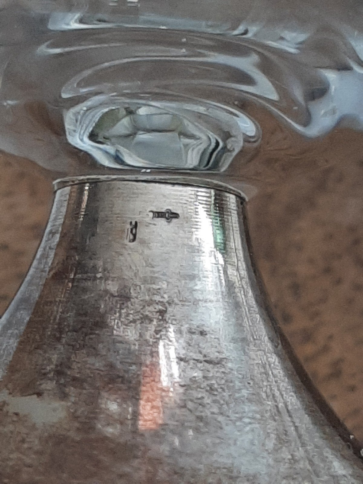 Antiek borrelglas met zilveren voet, Antiek en Kunst, Verzenden, Zilver