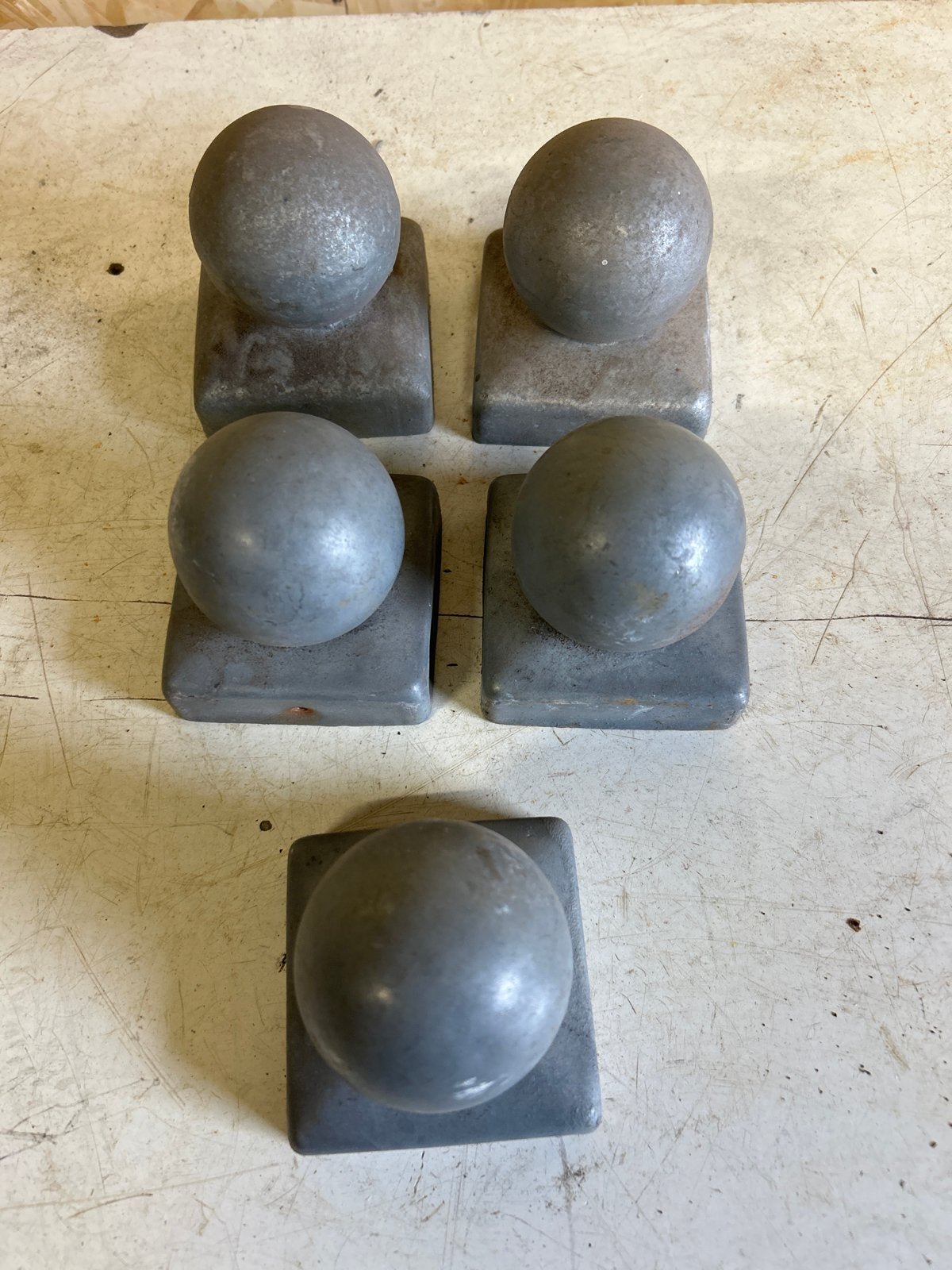 5x Metalen Bolle Paalornamenten - Poort/Hek Decoratie, Ophalen of Verzenden, Gebruikt
