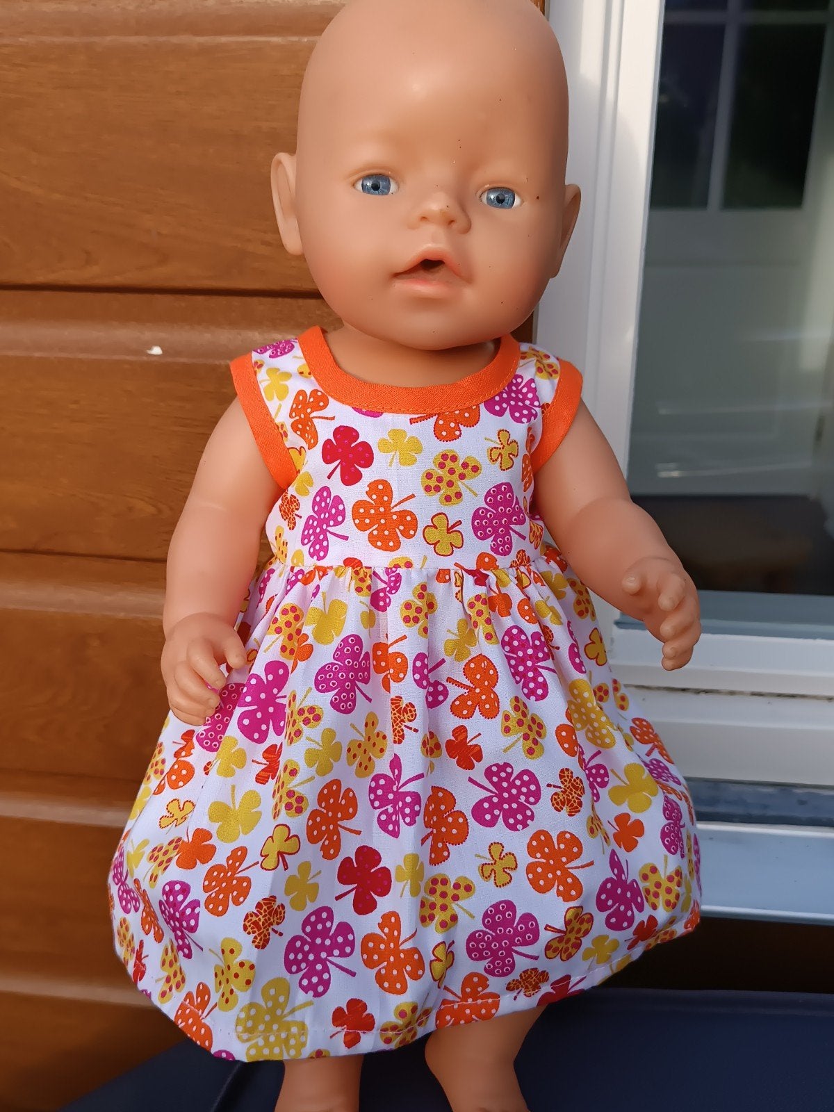 Jurkje voor Baby Born pop 43 cm - Klavertjespatroon, Kinderen en Baby's, Speelgoed | Poppen, Ophalen of Verzenden, Nieuw, Babypop