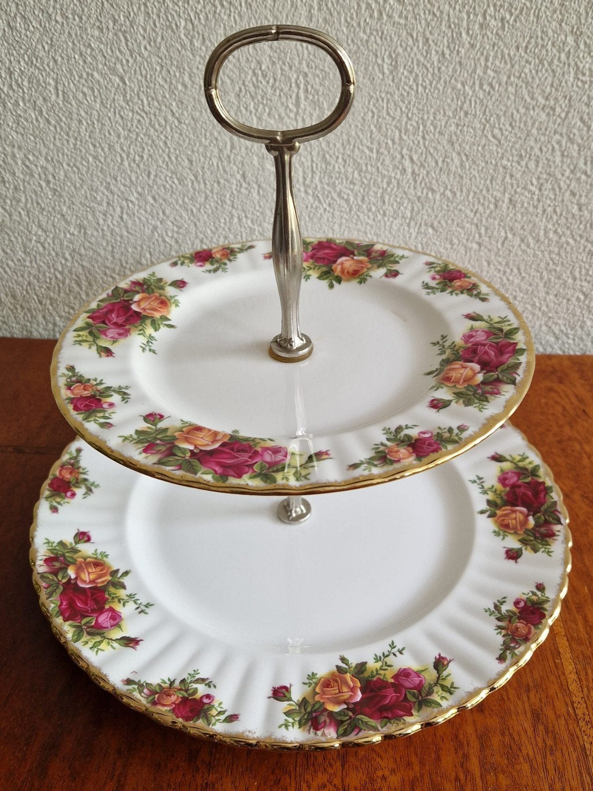 Royal Albert Old Country Roses etagere., Ophalen, Zo goed als nieuw, Demontabel