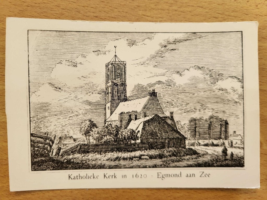 ansicht EGMOND Kerk 1620, Ophalen of Verzenden, Voor 1920, Noord-Holland